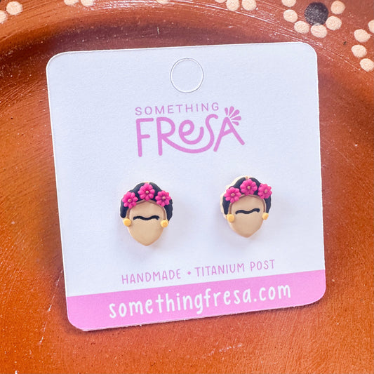 Frida Studs | Magenta Flowers