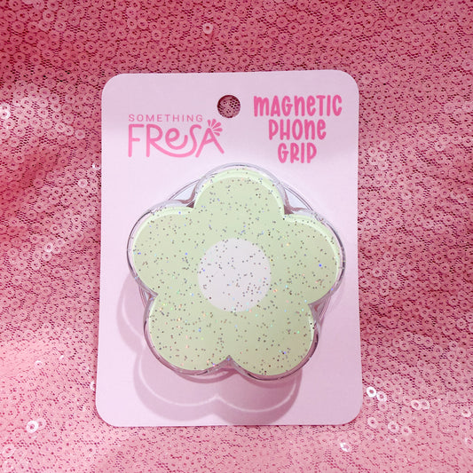 Green Flower Magnetic Phone Grip