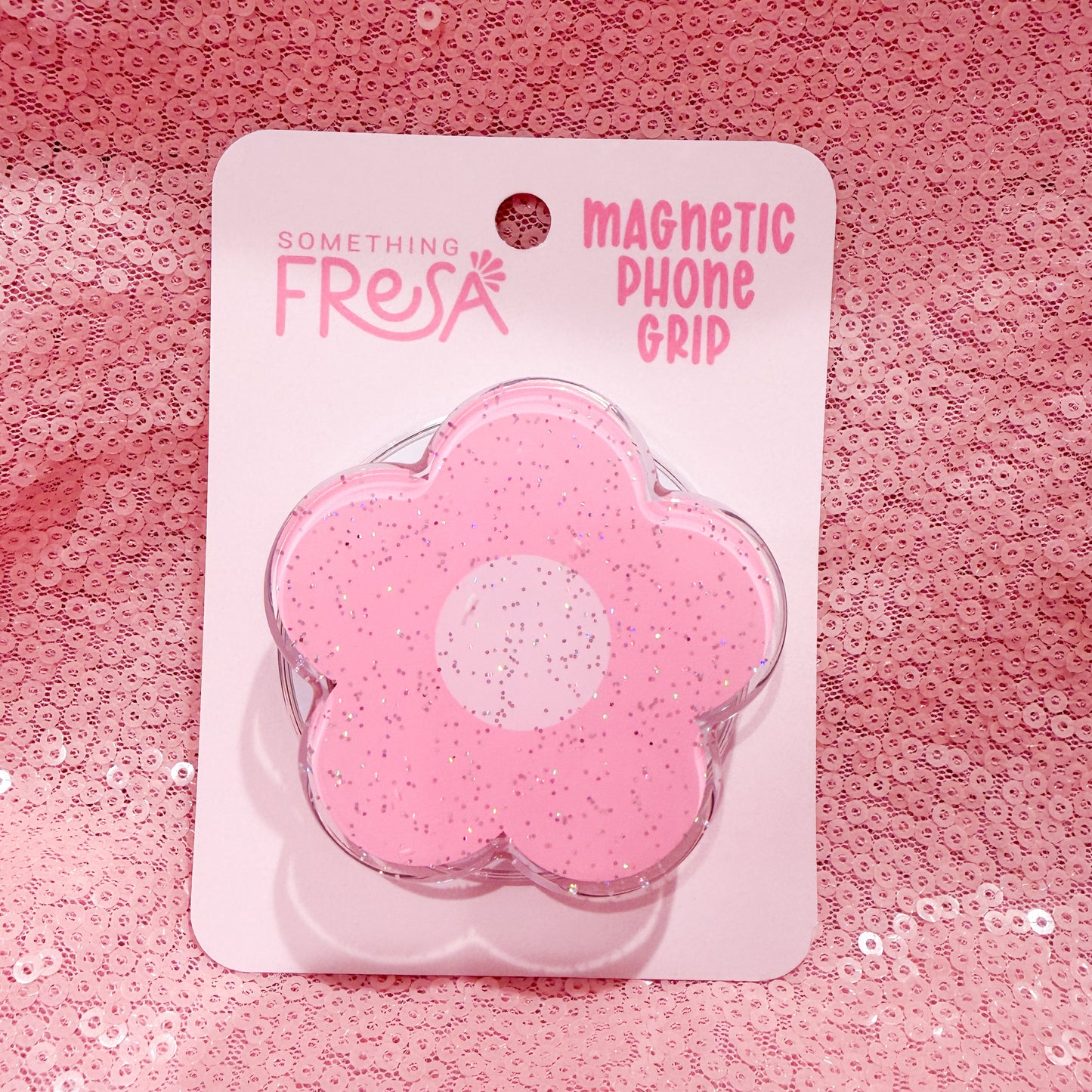 Pink Flower Magnetic Phone Grip