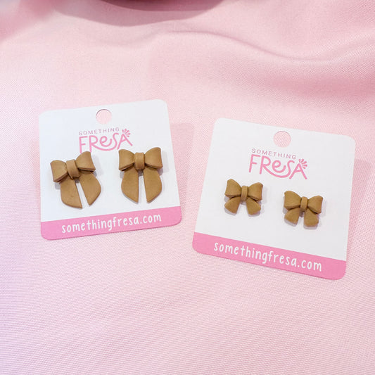 Latte Bow Studs Mini or Regular Size