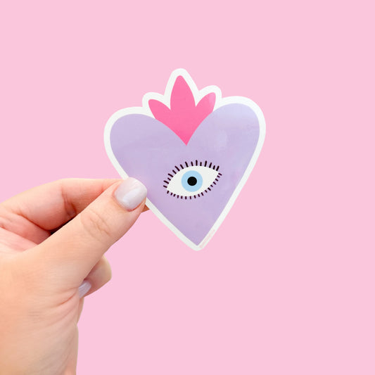 Eye Heart Sticker Purple