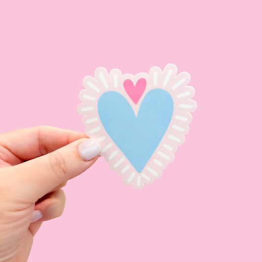 Hearts Sparkle Sticker Blue