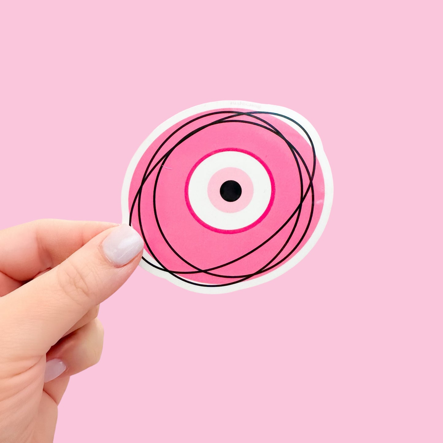 Eye with Rings Sticker Pink