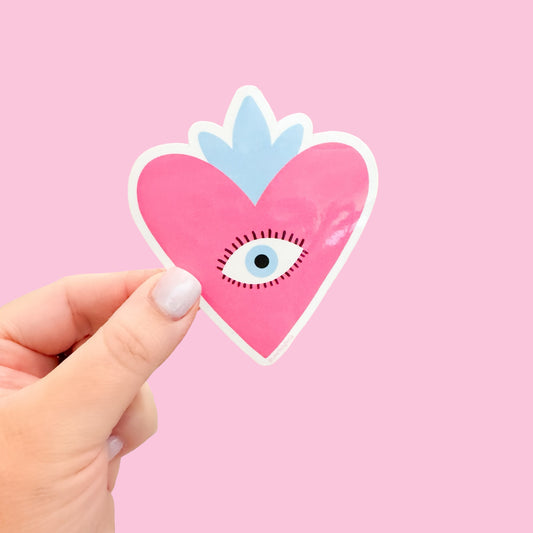 Eye Heart Sticker Pink