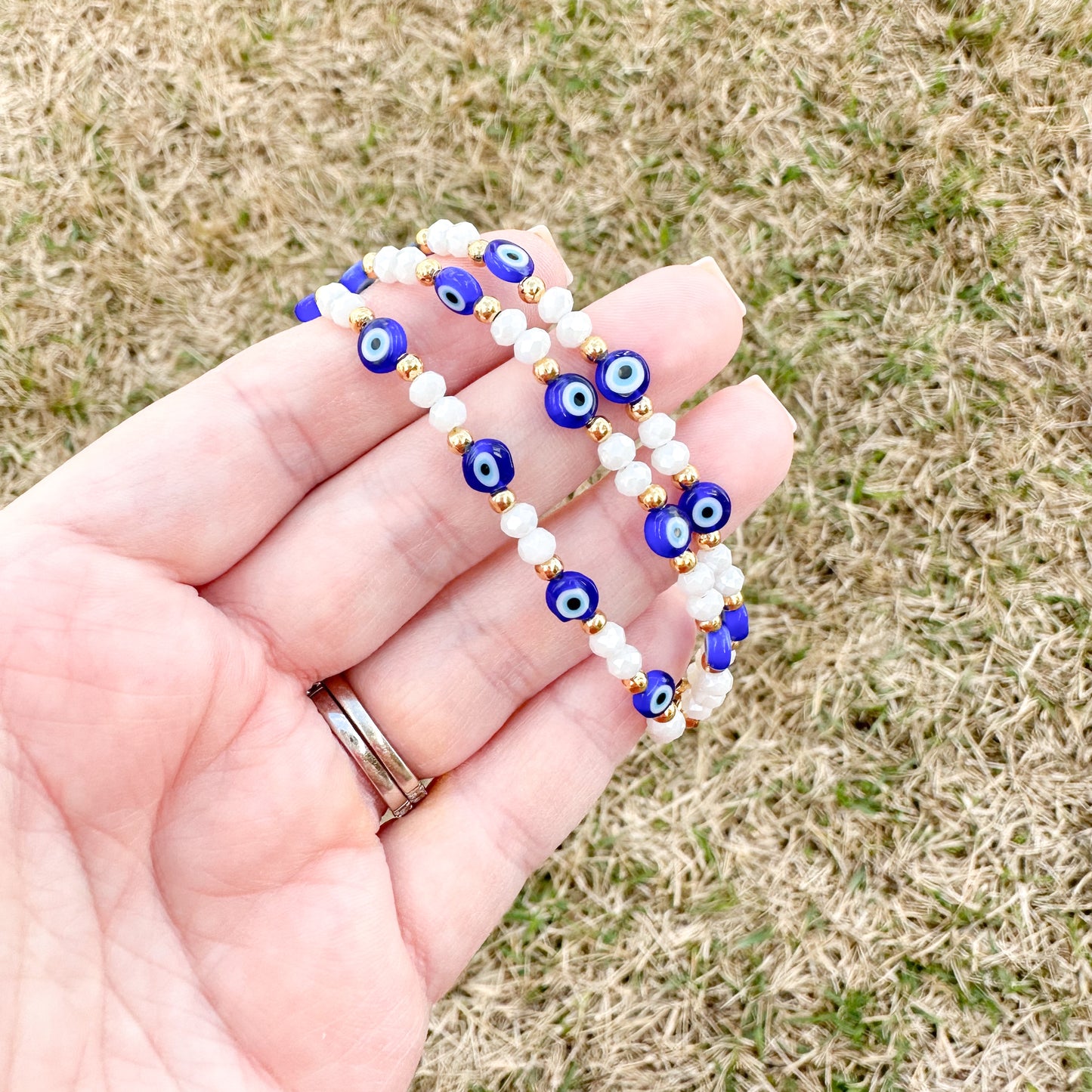 Blue Evil Eye Bracelet Set
