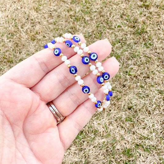 Blue Evil Eye Bracelet Set