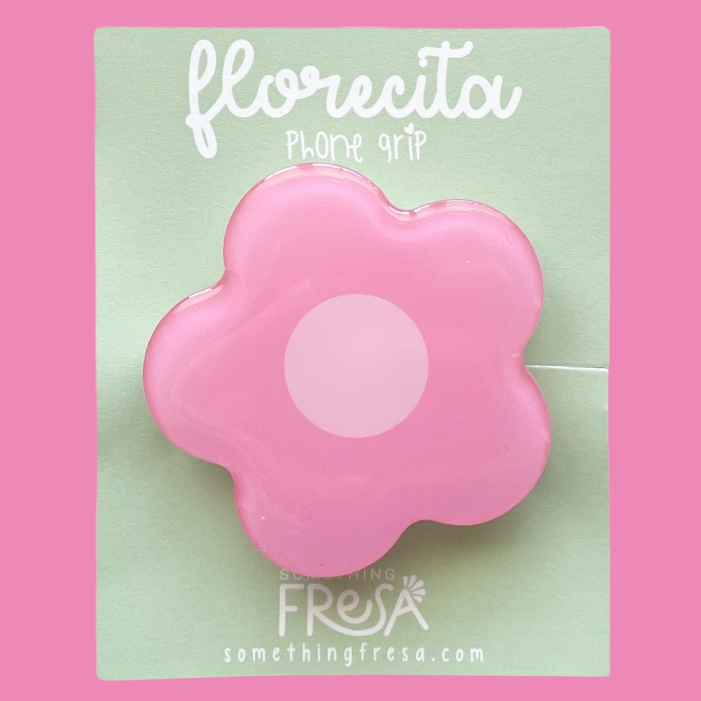 Pink Flower Phone Grip